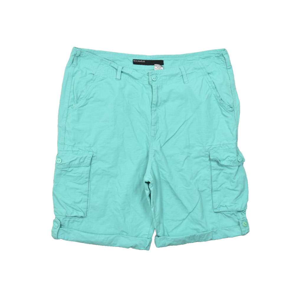 Rocawear Men's Size 40 Aqua Teal Cargo Shorts Cotton Ripstop Multipocket Y2K